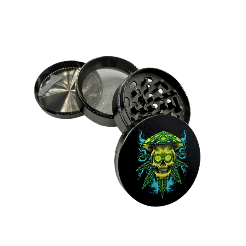 Grinder Aluminio Herbs Calavera Seta 63mm/4 Partes - Imagen 2