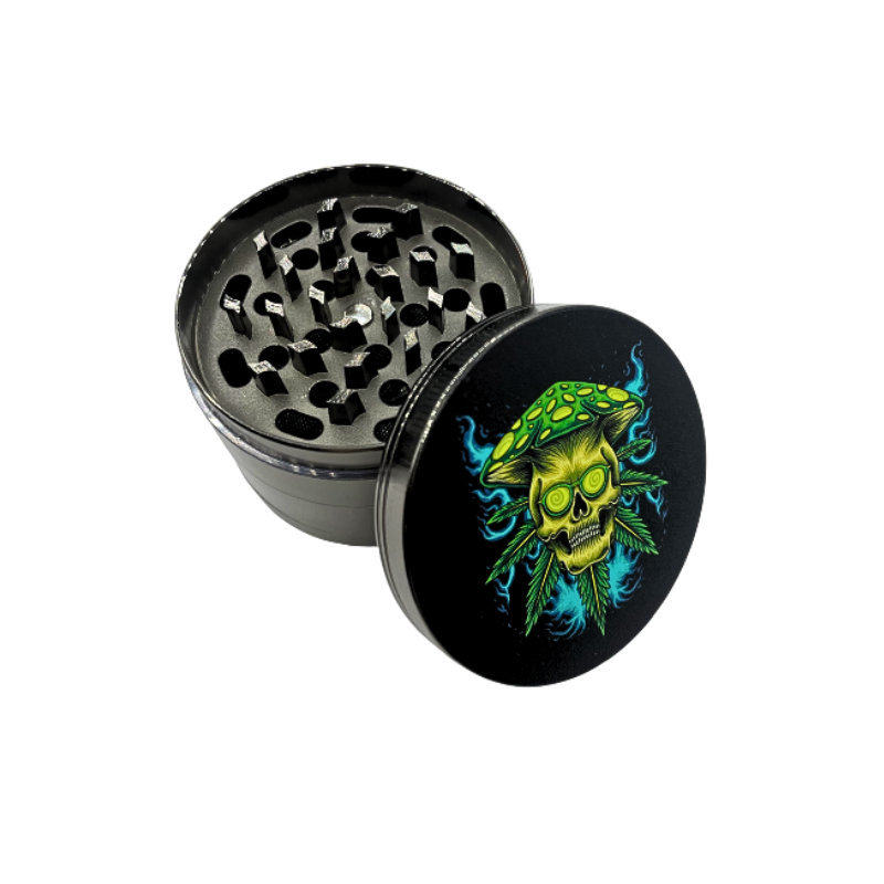 Grinder Aluminio Herbs Calavera Seta 63mm/4 Partes - Imagen 3