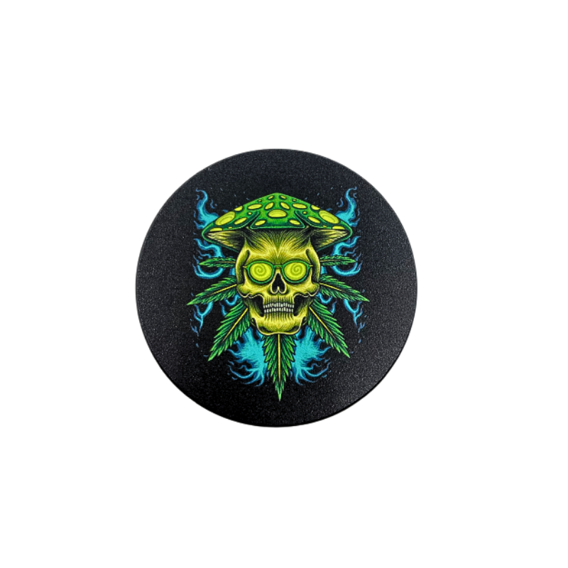 Grinder Aluminio Herbs Calavera Seta 63mm/4 Partes
