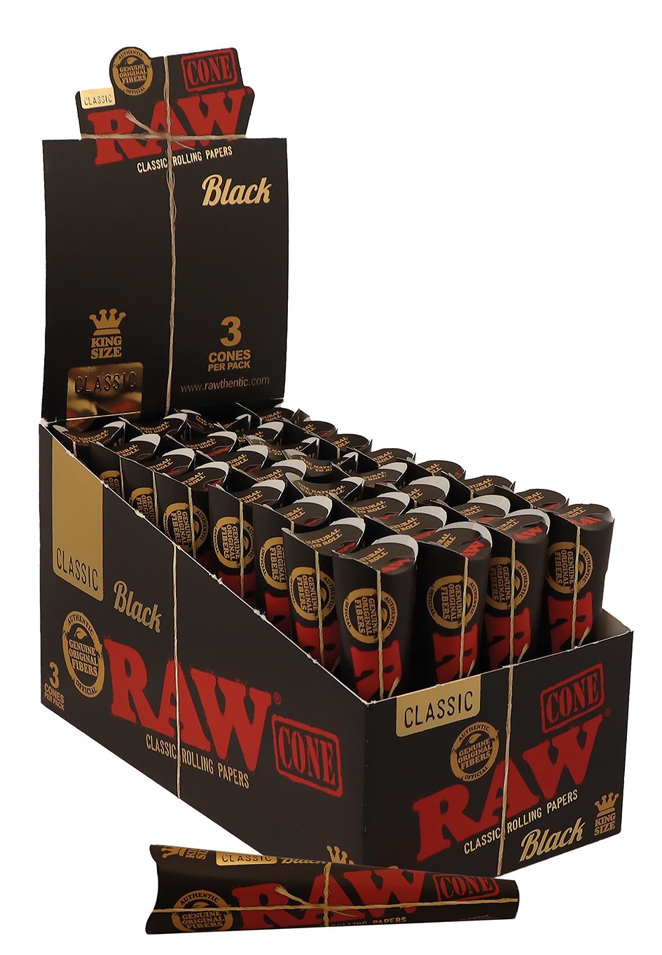 Raw Black Cono 3PK King Size - Imagen 3